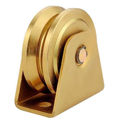 os rolamentos dobro do sulco resistente de Y zincam a roda chapeada do apoio da porta de deslizamento com suporte exterior
