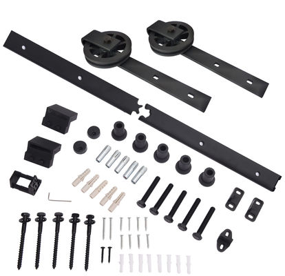 5.5ft trilha do plano de aço carbono do armário da garagem do hardware da porta de celeiro da roda do raio de um desvio de 48 polegadas