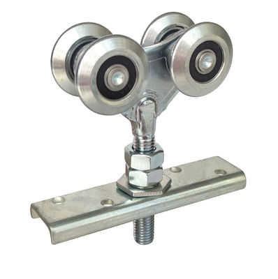o zinco de 38mm chapeou os troles de aço que penduram rolos de porta para deslizar sistemas