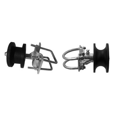 O círculo e a cerca quadrada Black Nylon Roller do cargo 4 polegadas galvanizaram