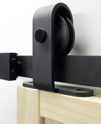O pó preto revestiu o revestimento que desliza o hardware Kit For Furniture da porta de celeiro