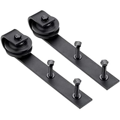 Forma deslizante do jogo J do hardware da porta de celeiro do vintage básico rústico preto