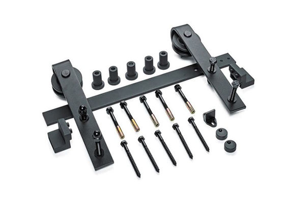 Ferragens para portas de celeiro interiores deslizantes com acabamento combinando com trilhos