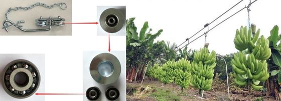 Polias do rolo do trole da exploração agrícola da banana da prata do zinco do rolo do cabo aéreo da banana do ferro