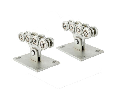 8 rodas pequenas galvanizadas de prata de aço dos transportes para a roda da porta do modilhão do sistema da automatização da porta de deslizamento