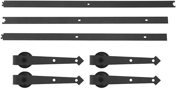Trilho deslizante preto do hardware da porta de celeiro do hardware da porta do celeiro de 10 pés para armários