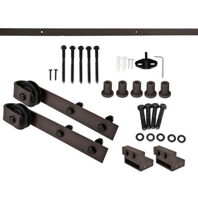 Trilho deslizante preto do hardware da porta de celeiro do hardware da porta do celeiro de 10 pés para armários