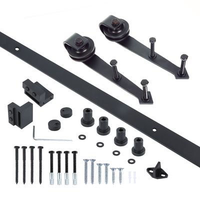 Trilho deslizante preto do hardware da porta de celeiro do hardware da porta do celeiro de 10 pés para armários