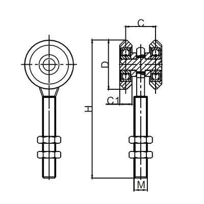 Os rolos comerciais resistentes da porta deslizante rodam a roda M12 2 de 38mm