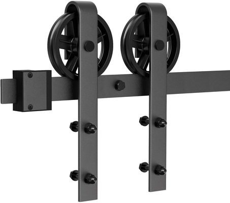 2,25 preto deslizante do hardware da porta de celeiro do dobro grosso da montagem 8ft do teto do hardware da porta do celeiro