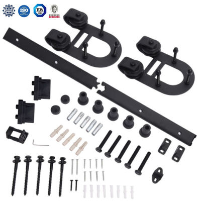 2,25 preto deslizante do hardware da porta de celeiro do dobro grosso da montagem 8ft do teto do hardware da porta do celeiro