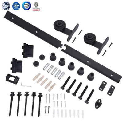 2,25 preto deslizante do hardware da porta de celeiro do dobro grosso da montagem 8ft do teto do hardware da porta do celeiro