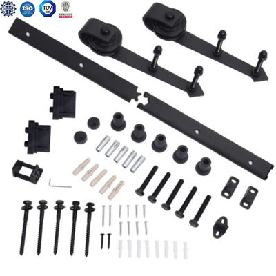 2,25 preto deslizante do hardware da porta de celeiro do dobro grosso da montagem 8ft do teto do hardware da porta do celeiro