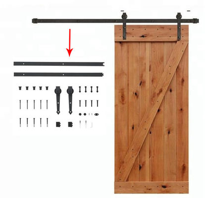 Dobro 144 polegadas 12 pés um desvio de 6,6 Ft que desliza ganchos Kit Interior do hardware da porta de celeiro