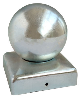 bola de Post Caps With da cerca de 80x80mm em volta do aço branco superior galvanizado   Decorativo