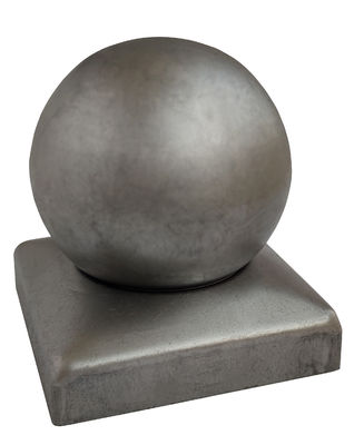 bola de Post Caps With da cerca de 80x80mm em volta do aço branco superior galvanizado   Decorativo