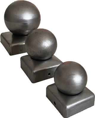 bola de Post Caps With da cerca de 80x80mm em volta do aço branco superior galvanizado   Decorativo