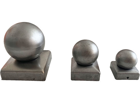 bola de Post Caps With da cerca de 80x80mm em volta do aço branco superior galvanizado   Decorativo