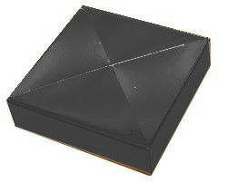 Ferro forjado cerca quadrada Post Caps do metal de 3 polegadas triângulo preto do metal do ouro de 1-3/8”