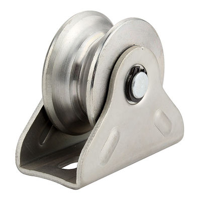 A roda de aço inoxidável 4&quot; 101.6mm U e V da porta de deslizamento sulca os rolamentos dobro