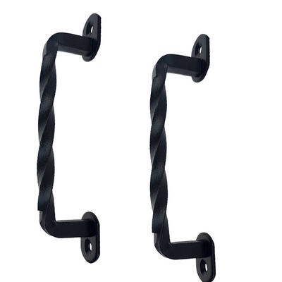 Hardware preto 6 1/5&quot; de aço da porta do celeiro puxadores da porta e trações do celeiro da torção