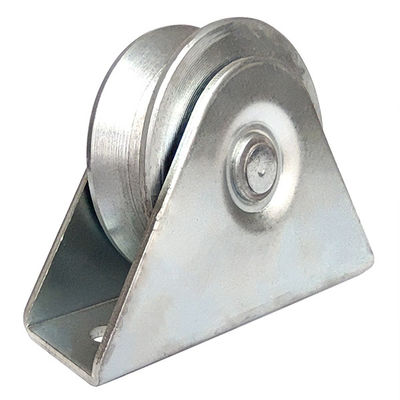 a roda da porta de deslizamento do sulco de 4inch 100mm v com rolamentos dobro do suporte galvanizou o aço