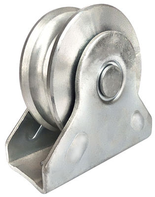 Rolamentos dobro da roda da porta de deslizamento com o suporte exterior para a trilha de V