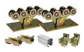 Para o zinco prateado do ouro do sistema da porta do modilhão de 5 rodas JOGO completo chapeado para portas médias