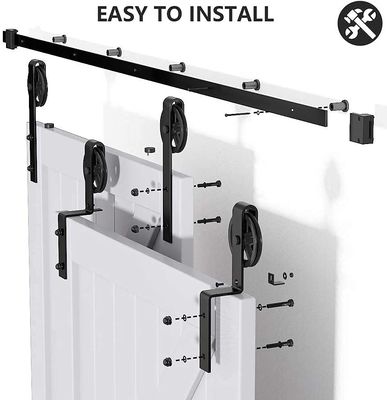16 ft 12 ft 7' 8' 	Hardware dobro da porta de celeiro do desvio da montagem do teto do hardware da porta do celeiro em linha reta