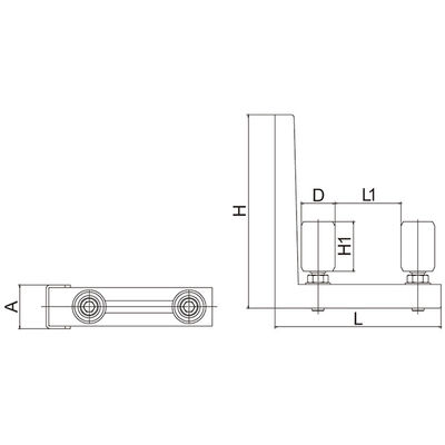 o suporte de guia da porta de deslizamento de 40x60mm nylon branco preto de 90 graus ajusta
