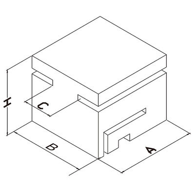 bloco de guia de nylon 75mm da porta de deslizamento de 74x76x62.2mm brancos