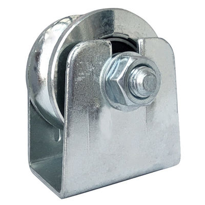 os rolamentos dobro do vário sulco do círculo U dos tamanhos zincam a roda chapeada do apoio da porta de deslizamento com o suporte ajustável exterior