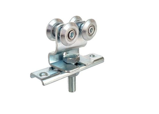 ZINCO BRANCO 4 ROLOS QUE PENDURAM O TRILHO DE SUSPENSÃO DE FIT DA PORTA QUE DESLIZA O ROLO DE PORTA DE SUSPENSÃO COM PLACA DA CURVATURA