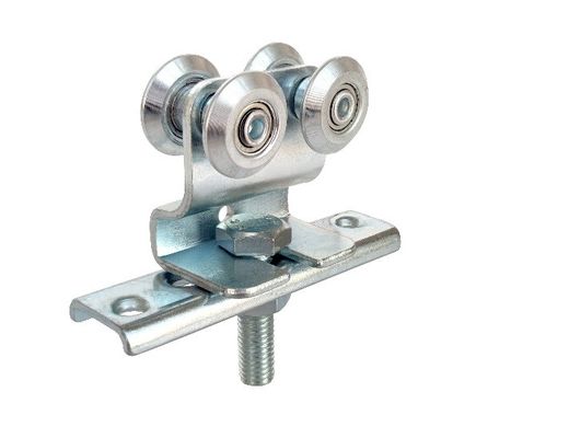 ZINCO BRANCO 4 ROLOS QUE PENDURAM O TRILHO DE SUSPENSÃO DE FIT DA PORTA QUE DESLIZA O ROLO DE PORTA DE SUSPENSÃO COM PLACA DA CURVATURA