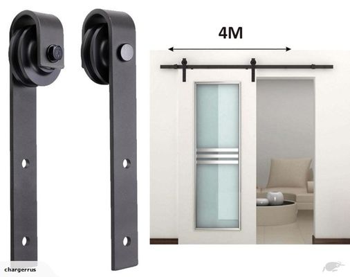 Hardware de madeira interiores da porta de Diamond Iron Powder Coated Silde do preto da porta de Jinnaike