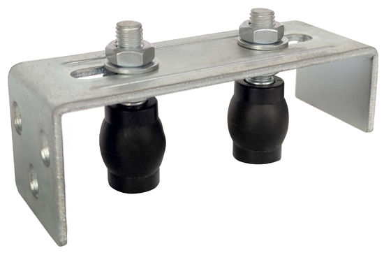 Suporte de guia duplo L da porta de deslizamento dos rolos universal 64mm ajustáveis resistentes do cargo da parte traseira