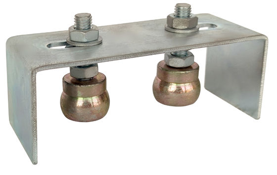 Suporte de guia duplo L da porta de deslizamento dos rolos universal 64mm ajustáveis resistentes do cargo da parte traseira