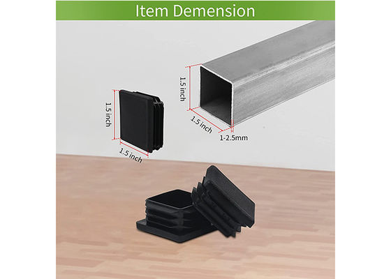 Cerca retangular Post Caps nylon plástico do preto de 75mm x de 75mm 200x200 4x4