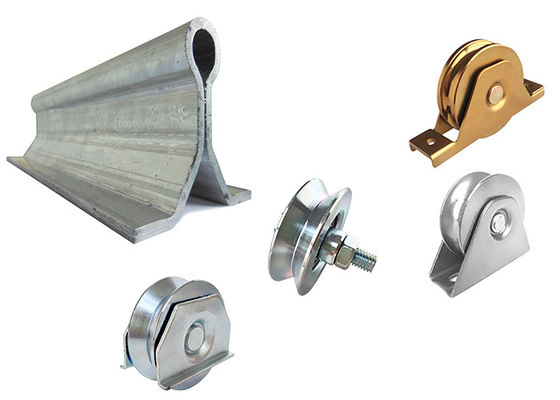 Parafuso do assoalho do metal abaixo do hardware da trilha da porta de deslizamento e do sulco encaixado rodas da forma de U