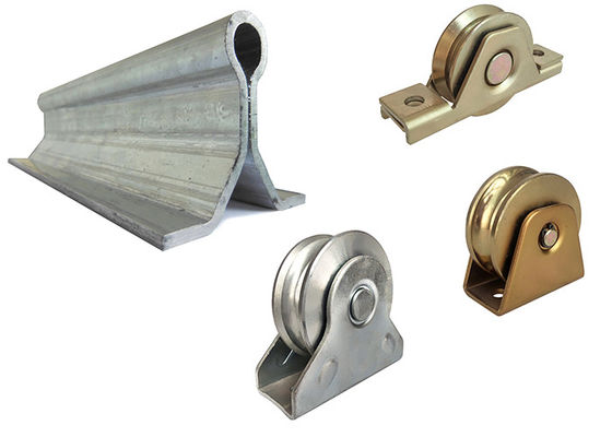 Parafuso do assoalho do metal abaixo do hardware da trilha da porta de deslizamento e do sulco encaixado rodas da forma de U