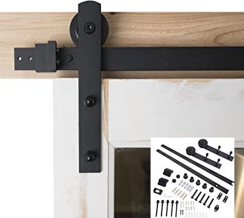 Eu dou forma à trilha preta Kit For Single Door do hardware da porta de celeiro