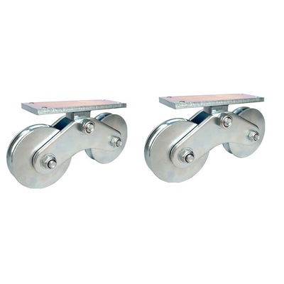 3 polegadas de roda resistente V da porta de deslizamento sulcam de aço inoxidável