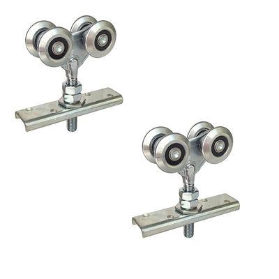 o zinco de 38mm chapeou os troles de aço que penduram rolos de porta para deslizar sistemas
