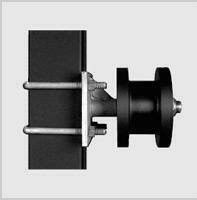 Rod Black Roller de nylon círculo e quadrado galvanizados 4 polegadas