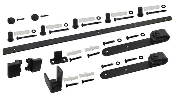 Armário Mini Barn Door Hardware Kit da porta dobro 8ft 10ft preto