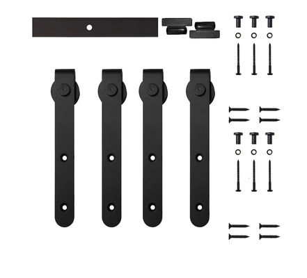 Armário revestido Mini Barn Door Hardware Kit do pó preto para a porta dobro