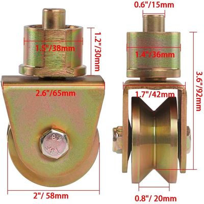 50 - zinco branco de bronze do ouro do zinco do rolo de porta da porta de 160mm