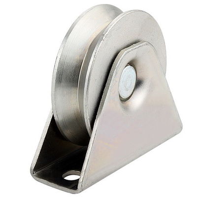 Zinque a roda chapeada V da porta de deslizamento sulcou com o suporte interno dobro