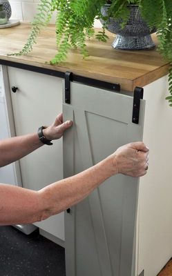 6 Ft de aço contínuo Mini Barn Door Hardware Kit para as portas de madeira da mobília dobro