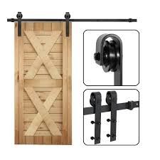 Hardware clássico da porta de celeiro da forma de J 6,6 Ft de aço carbono do preto